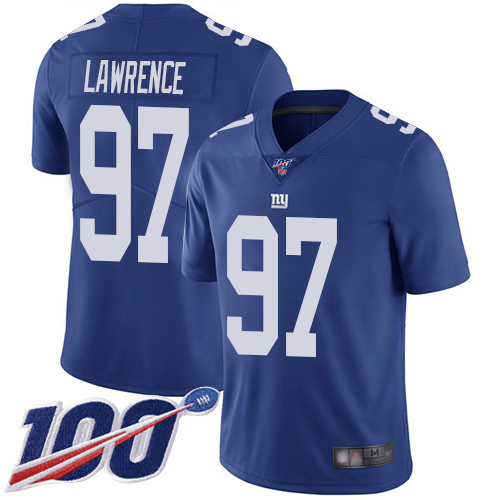 Men New York Giants 97 Dexter Lawrence Royal Blue Team Color Vapor Untouchable Limited Player 100th Season Football NFL Jersey